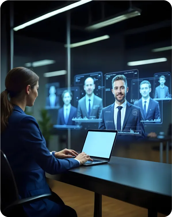 Woman collaborating in virtual meeting